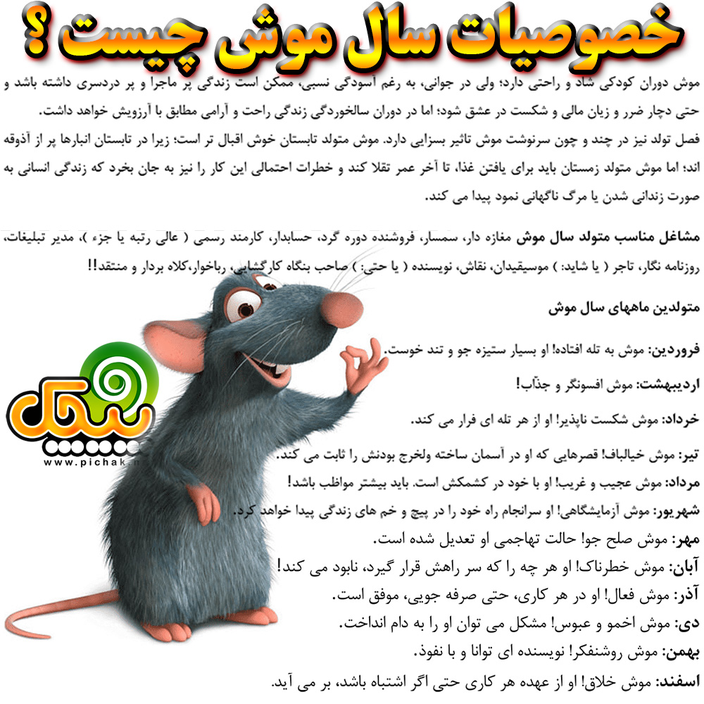 طالع بینی چینی سال موش